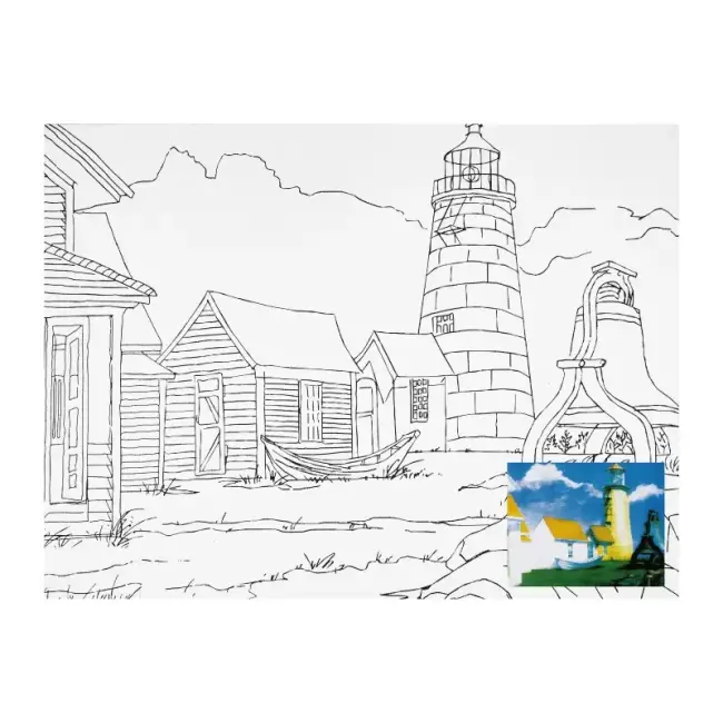 St. Petersburg Sonnet Desenli Pres Tuval 30x40 cm Lighthouse DK13701-A - 1