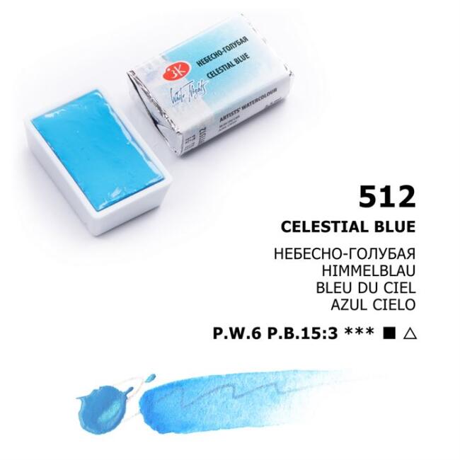 St. Petersburg White Nights Extra-Fine Tam Tablet Sulu Boya 2.5 ml Celestial Blue 512 - 1