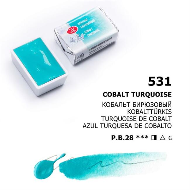 St. Petersburg White Nights Extra-Fine Tam Tablet Sulu Boya 2.5 ml Cobalt Turquoise 531 - 1