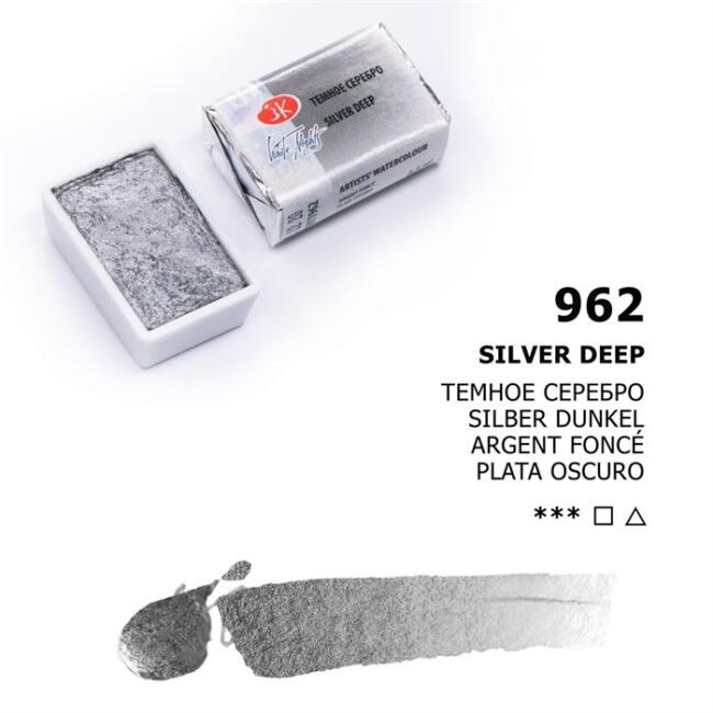 St. Petersburg White Nights Extra-Fine Tam Tablet Sulu Boya 2.5 ml Metalik Silver Deep 962 - 2