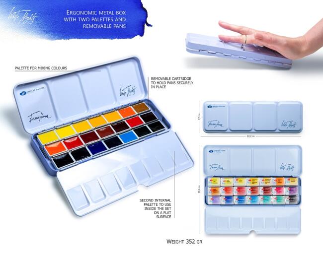 St. Petersburg White Nights Extra-Fine Tam Tablet Sulu Boya 2.5 ml 21’li Metal Kutu Set 191201443 - 2