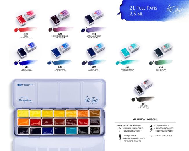 St. Petersburg White Nights Extra-Fine Tam Tablet Sulu Boya 2.5 ml 21’li Metal Kutu Set 191201443 - 3