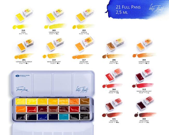 St. Petersburg White Nights Extra-Fine Tam Tablet Sulu Boya 2.5 ml 21’li Metal Kutu Set 191201443 - 4