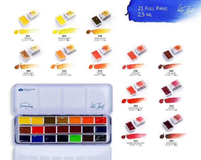 St. Petersburg White Nights Extra-Fine Tam Tablet Sulu Boya 2.5 ml 21’li Metal Kutu Set 191201562 - 5