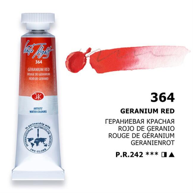 St. Petersburg White Nights Extra-Fine Tüp Sulu Boya 10 ml Geranium Red 364 - 1