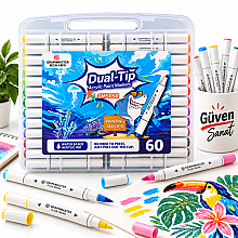 Graphmaster Çift Uçlu Akrilik Marker Seti 60 Renk - Brons