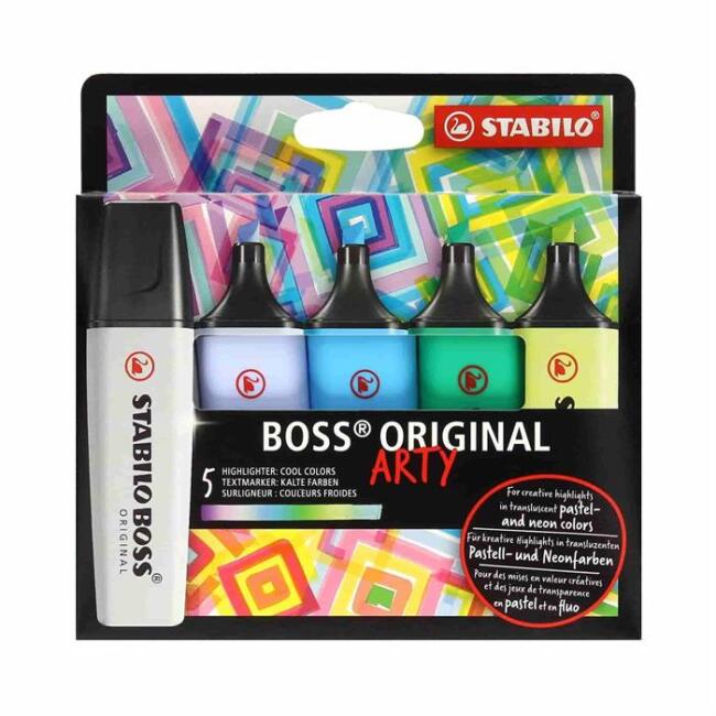 Stabilo Boss Fosforlu Kalem 5’li Set Soğuk Renkler - 1