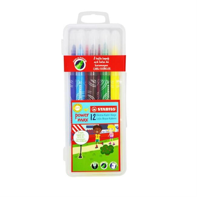 Stabilo Power Max Keçeli Kalem 12’li Set - 1