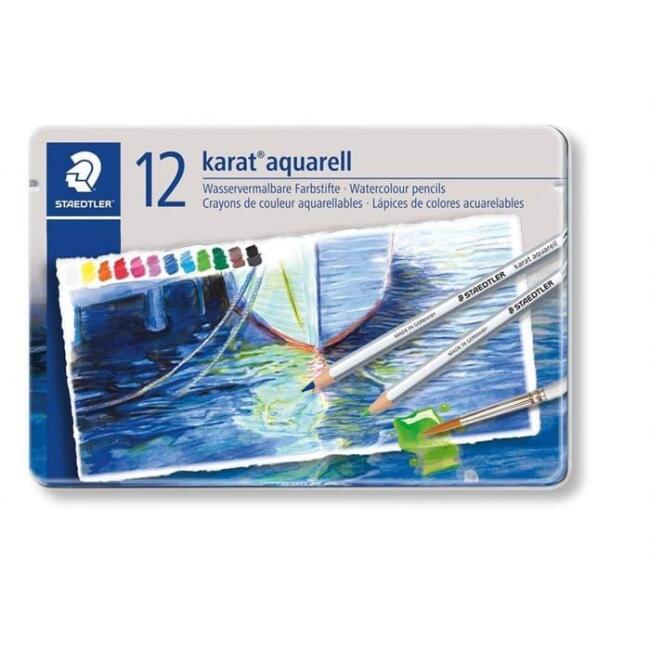 Staedtler Karat Aquarell Sulandırılabilir Kuru Boya 12’li Set - 1