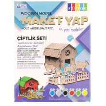 Südor Ahşap Maket Çiftlik Boyama Seti 12x14x18 cm - Südor