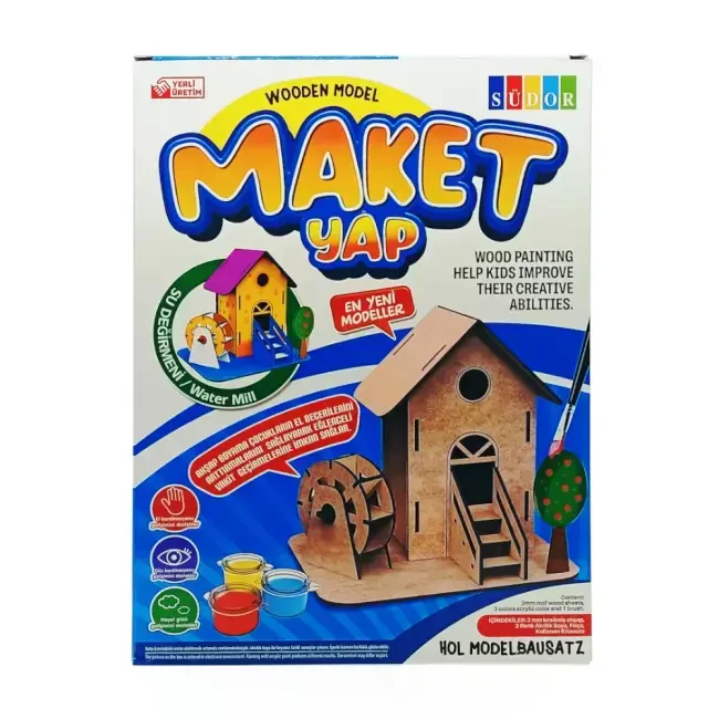 Südor Ahşap Maket Boyama Seti Su Değirmeni MD2-07 - 1