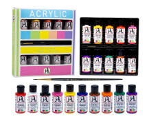 Südor Mona Lisa Akrilik Boya Seti 40 ml 10 Renk + Fırça - Monalisa