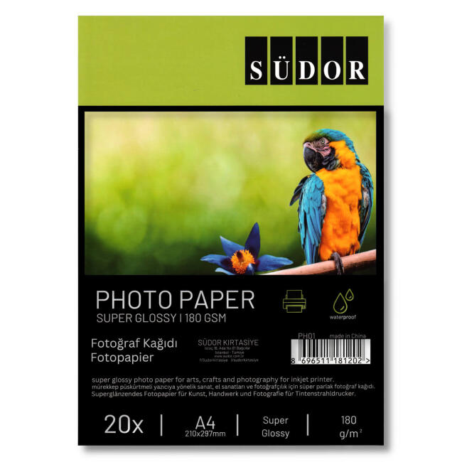 Südor Super Glossy Fotoğraf Kağıdı 180 gr A4 20'li PH01 - 1