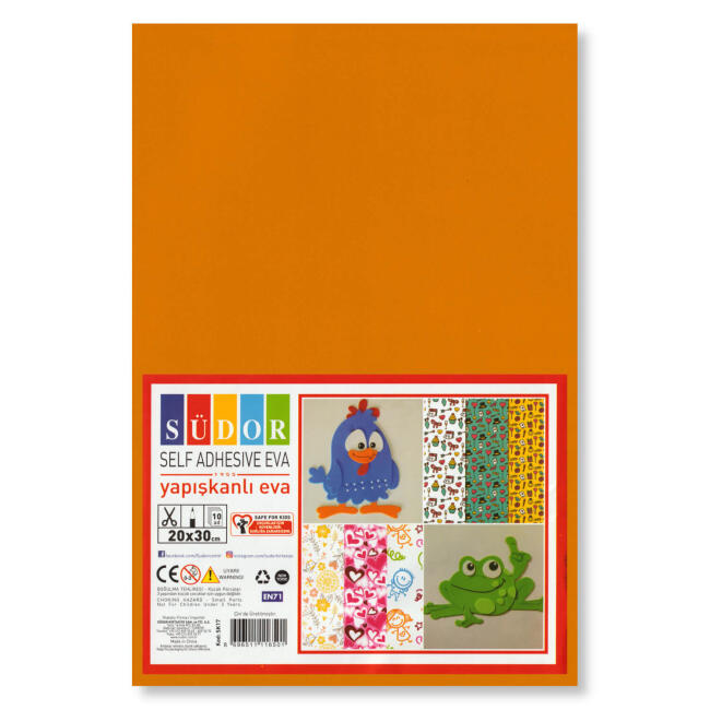 Südor Yapışkanlı Eva 20x30 cm 10'lu Karışık Renkler SK17 - 1