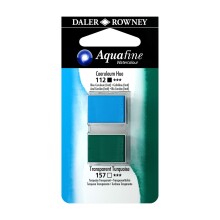 Daler Rowney Aquafine Sulu Boya Tablet 2’li Coeruleum Blue (Hue) / Transparent Turquoise - Daler Rowney (1)