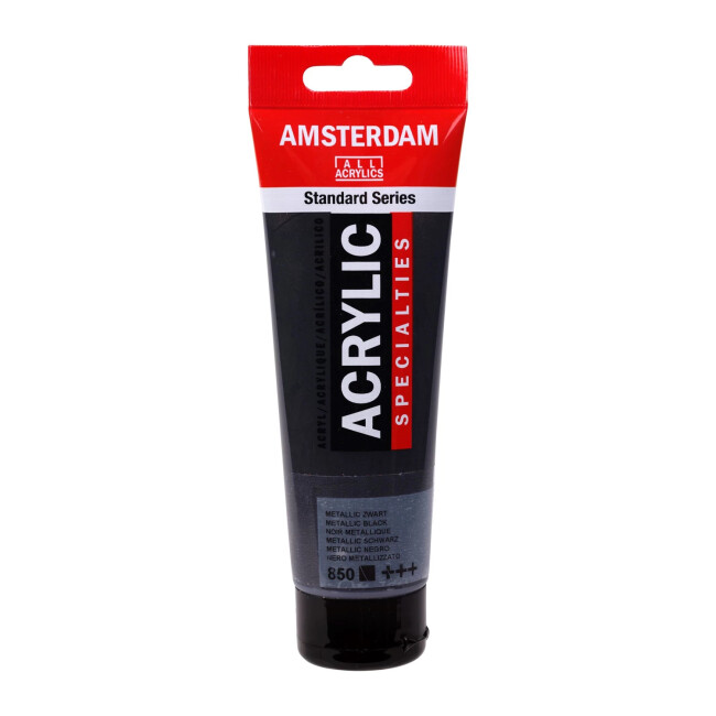 Talens Amsterdam Akrilik Boya 120 ml Metallic Black 850 - Amsterdam