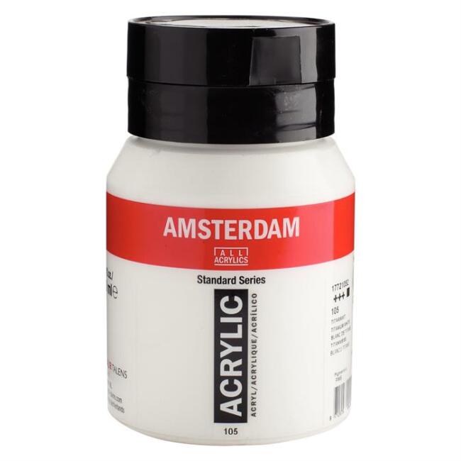 Talens Amsterdam Akrilik Boya 500 ml Titanium White 105 - 1