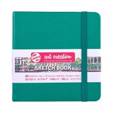 Talens Art Creation Sketch Book Eskiz Defteri 80 Yaprak 140 g 12x12 cm Orman Yeşili - Art Creation