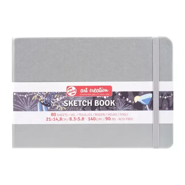 Talens Art Creation Sketch Book Eskiz Defteri 80 Yaprak 140 g 21x14,8 cm Shiny Silver 9314045M - Art Creation