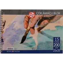 Talens Çok Amaçlı Resim Defteri 200 g 25x35 cm 15 Yaprak - Talens