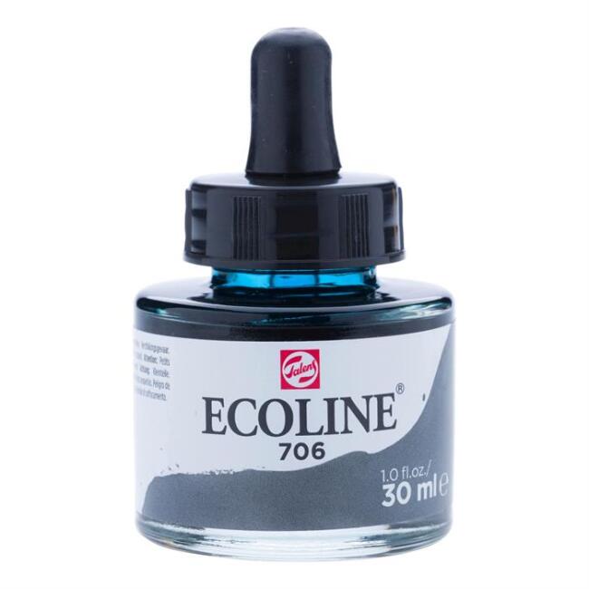 Talens Ecoline Sıvı Sulu Boya 30 ml Deep Grey 706 - 1
