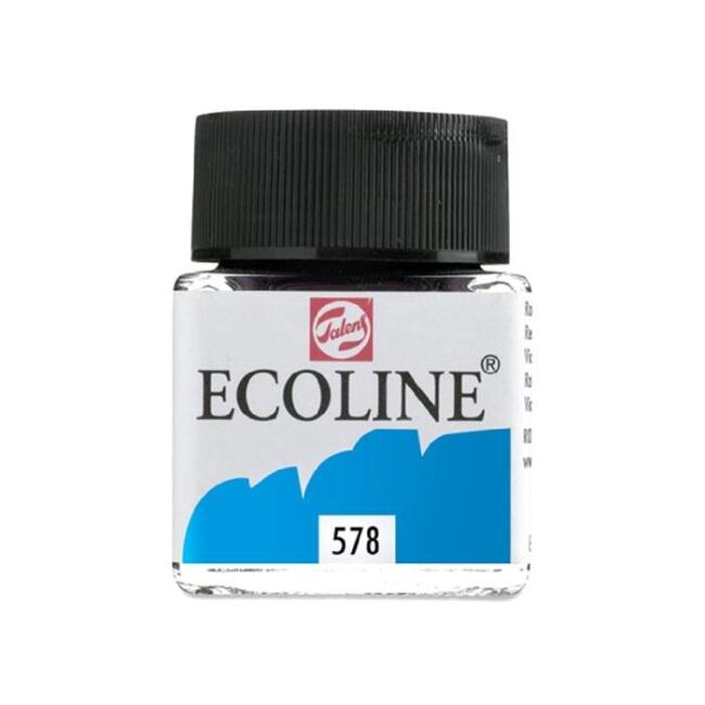 Talens Ecoline Sıvı Sulu Boya 30 ml Sky Blue Cyan 578 - 3