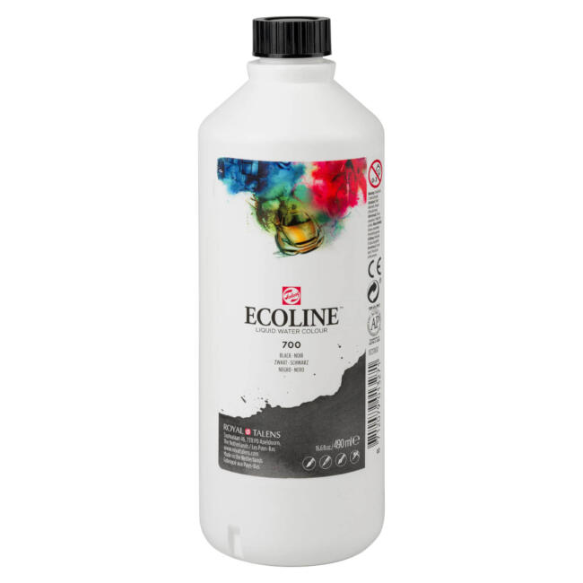 Talens Ecoline Sıvı Suluboya 490 ml Black 700 - 1