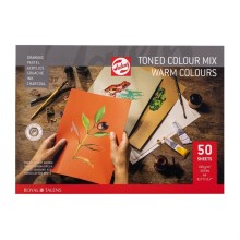 Talens Toned Color Mix Renkli Eskiz Defteri A4 180 g Warm Colour 50 Yaprak - Talens