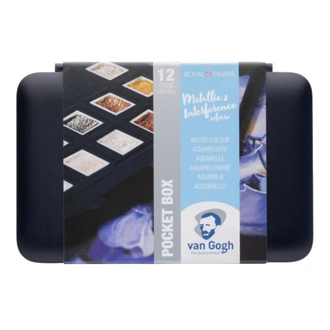 Talens Van Gogh Metalik Yarım Tablet Sulu Boya 12’li Set - 1
