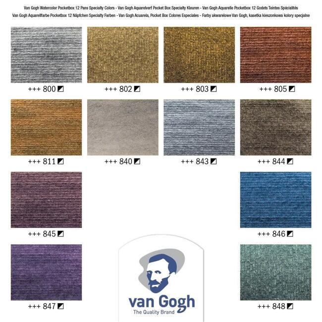 Talens Van Gogh Metalik Yarım Tablet Sulu Boya 12’li Set - 3