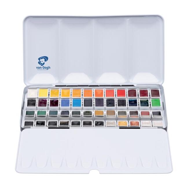 Talens Van Gogh Metal Palet Yarım Tablet Suluboya Seti 48'li 20838648 - 1