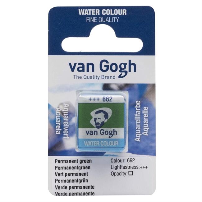 Talens Van Gogh Yarım Tablet Sulu Boya Permanent Green 662 - 1