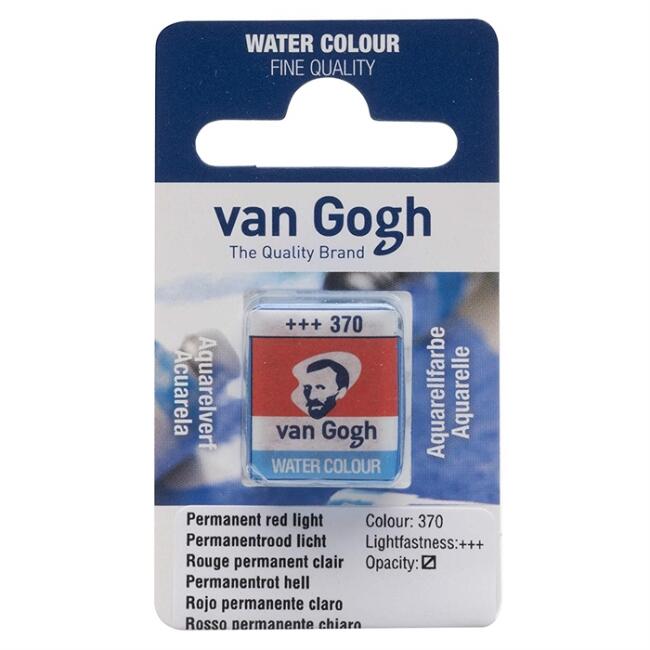 Talens Van Gogh Yarım Tablet Sulu Boya Permanent Red Light 370 - 1