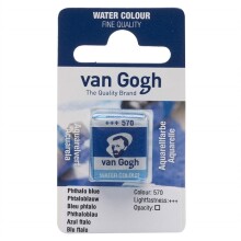Talens Van Gogh Yarım Tablet Sulu Boya Phthalo Blue 570 - Van Gogh