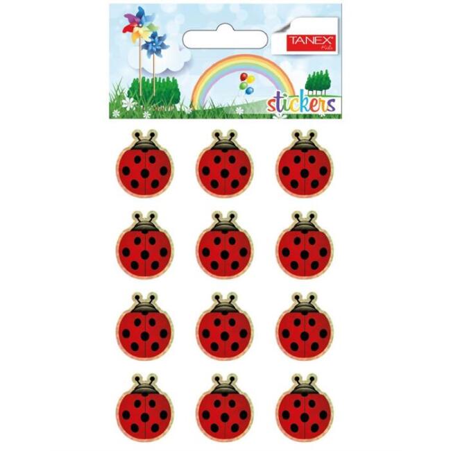 Tanex Çocuk Sticker Uğur Böceği 12’li - 1