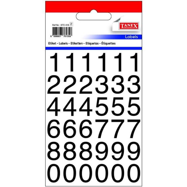 Tanex Rakam Etiketi 15 mm 2 Yaprak STC-416 - 1