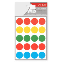 Tanex Yuvarlak Etiket 25 mm 5 Renk 100'lü OFC-132 - Tanex