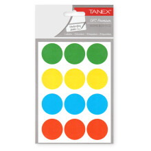 Tanex Yuvarlak Etiket 32 mm 4 Renk 60'lı OFC-133 - Tanex
