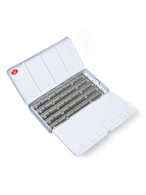 St.Petersburg Boş Metal Tablet Sulu Boya Kutusu 35li Metalik Gri - 4