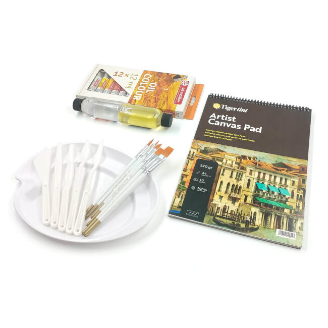 Tigertint Canvas Pad Yağlı Boya Seti 12 Renk - 1