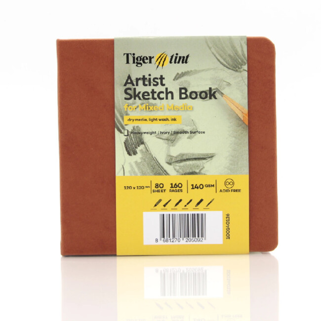 Tigertint Sert Kapak Eskiz Defteri 140 g 12x12 cm 80 Yaprak Taba 100140129 - Tigertint