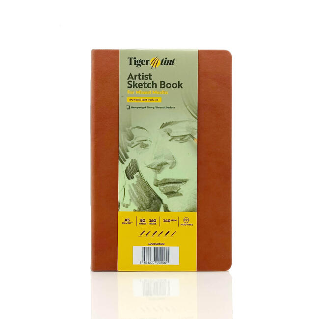 Tigertint Sert Kapak Eskiz Defteri 140 g A5 80 Yaprak Taba 100140509 - 1