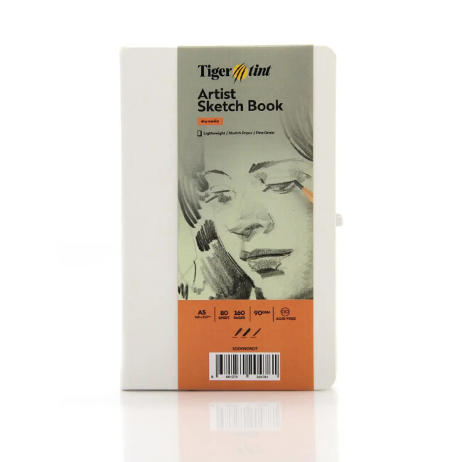 Tigertint Sketchbook Sert Kapaklı Eskiz Defteri 90 gr A5 80 Yaprak Beyaz - Tigertint