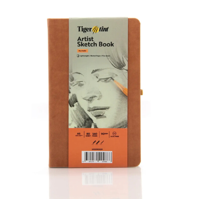 Tigertint Sketchbook Sert Kapaklı Eskiz Defteri 90 gr A5 80 Yaprak Taba - Tigertint