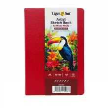 Tigertint Soft Kapak Mixed Media Çok Amaçlı Sanatsal Defter 140 g A5 80 Yaprak Koyu Kırmızı 100140539 - Tigertint
