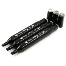 Tinge Twin Marker Set Cool Grey 3 Renk - Tinge