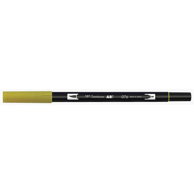 Tombow AB-T Dual Brush Pen Green Ochre 076 - 1