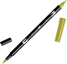 Tombow AB-T Dual Brush Pen Green Ochre 076 - 2
