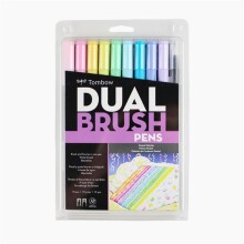 Tombow Dual Brush Pen 10Lu Set Pastel Renkler N:56187 - Tombow