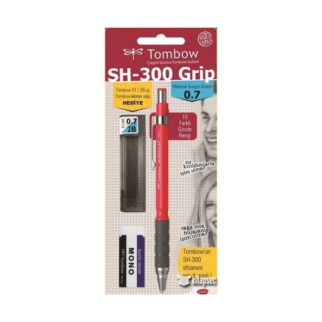 Tombow Grip Mekanik Kurşun Kalem Sh-300 Okul Seti 0.7Mm Koyu Pembe - 1